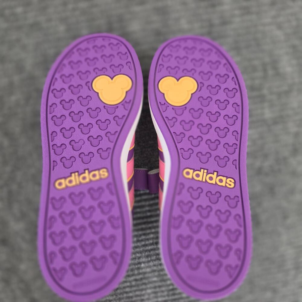 Adidas Disney Minnie Mouse Grand Court Kid's Size 3 Sneakers Purple Yellow Pink - Picture 12 of 12